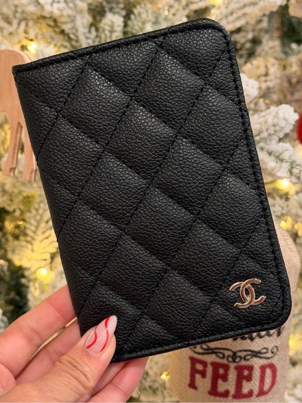 New Novelty Beauté VIP / GWP Black Passport Holder —Silver Hardware